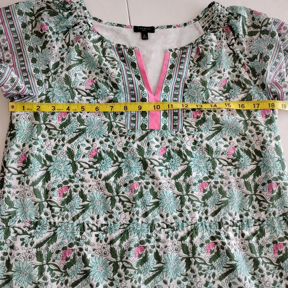 Talbots Cotton Floral Shift Dress Size 8P - Picture 6 of 6